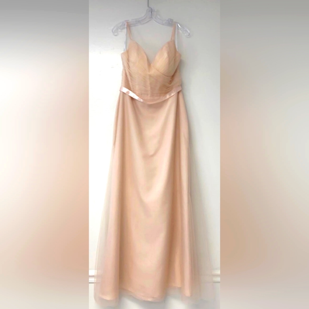 Ashley & Justin Bridesmaid Gown, Size 14, Blush